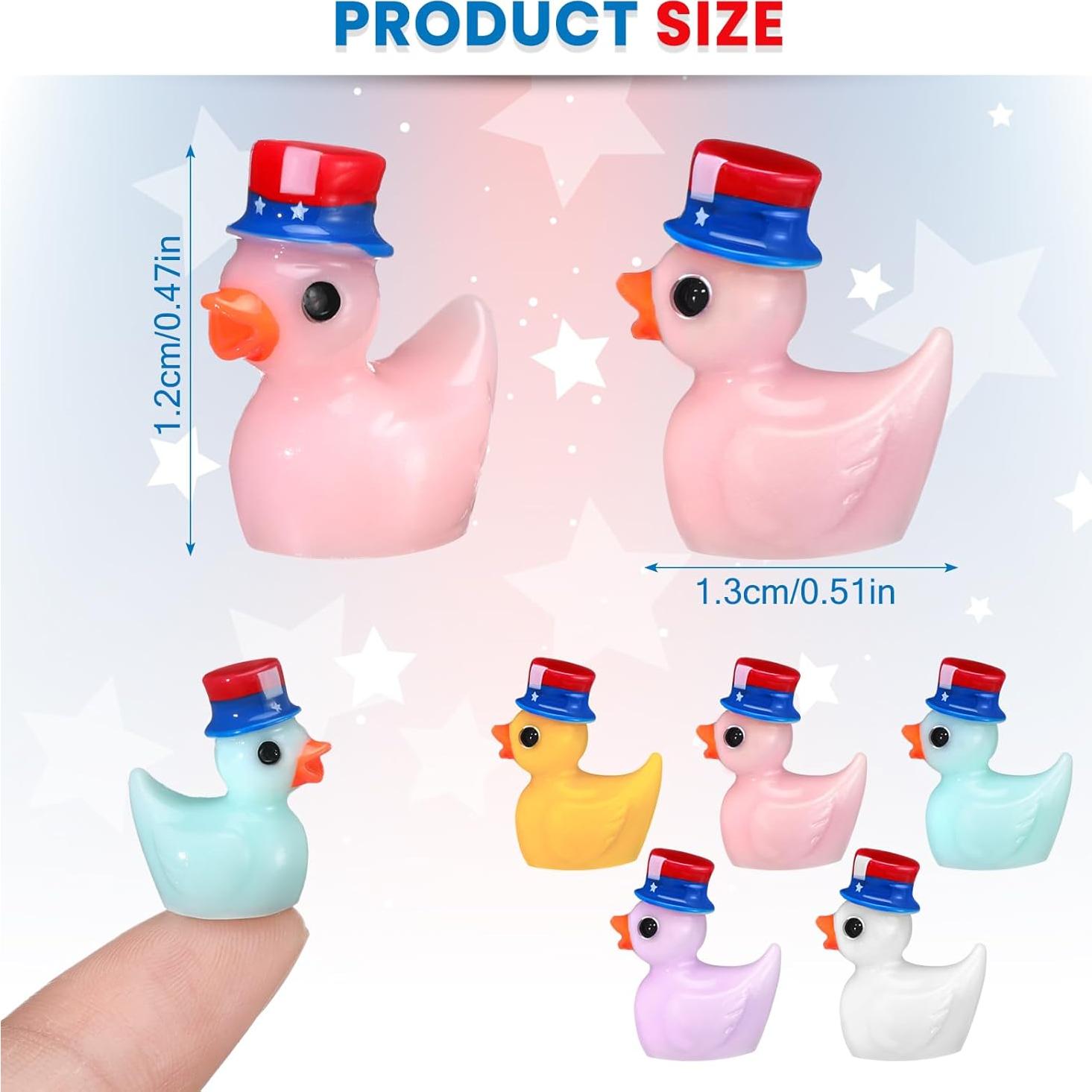 100 Patos de Resina Mini Patrióticos Memorywuu para Decoración