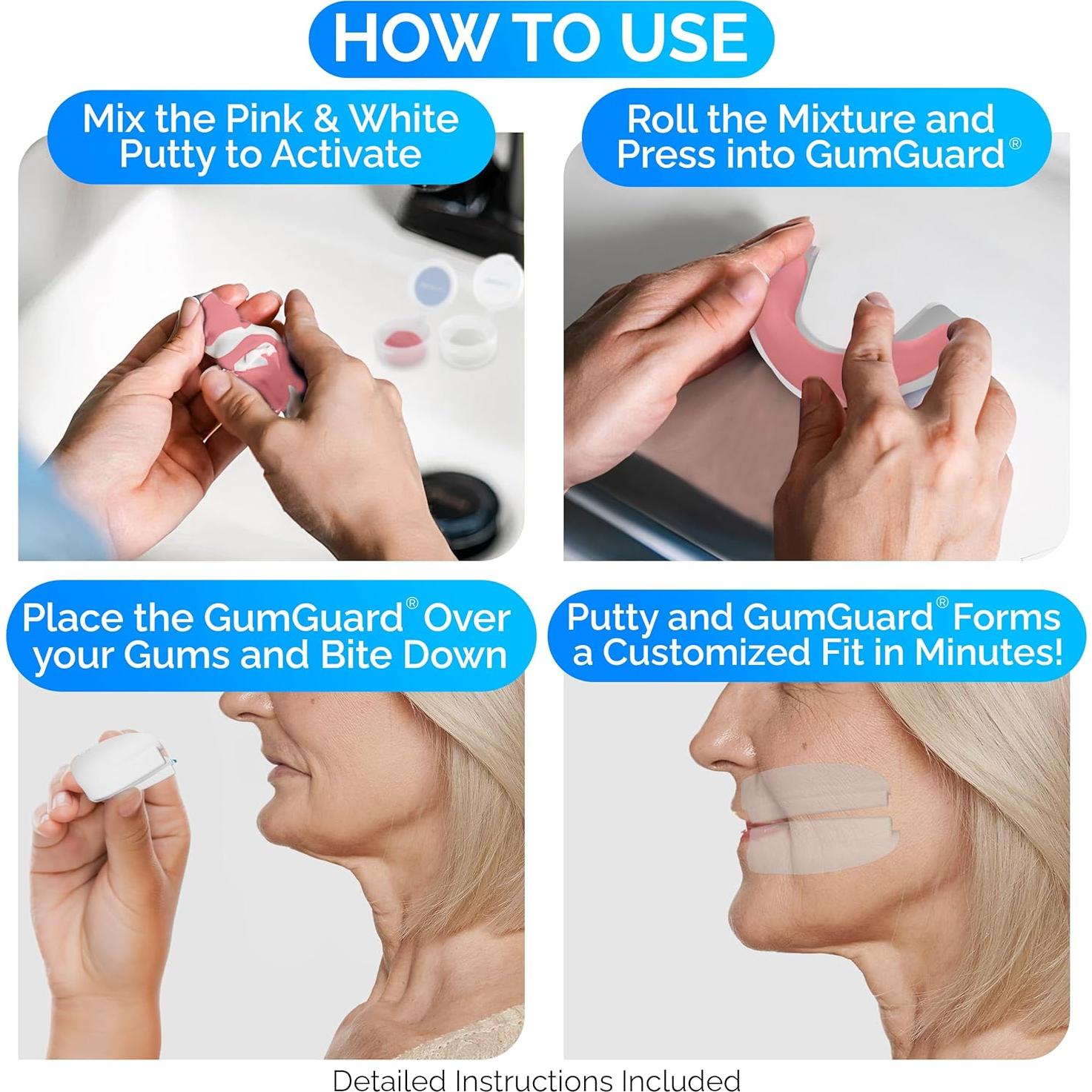 Masilla para Dentaduras GumGuard 2 Paquete Ajuste Rápido