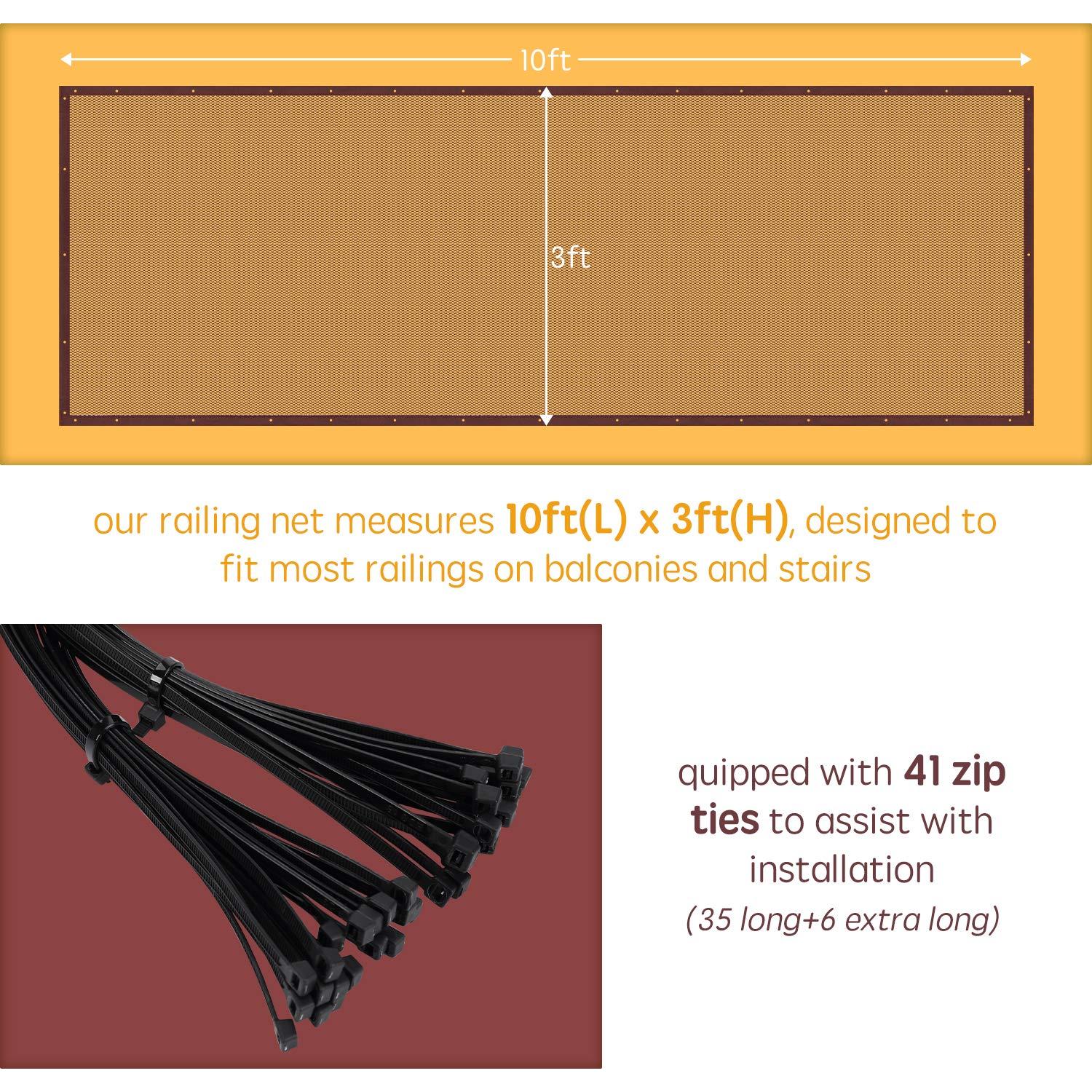 Red de Seguridad Infantil Minne Baby 3m x 0.9m Marrón