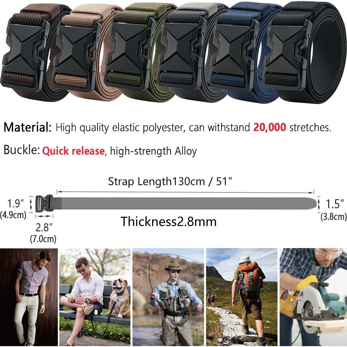 Cinturón elástico LionVII Heavy Duty 1.5" para hombres