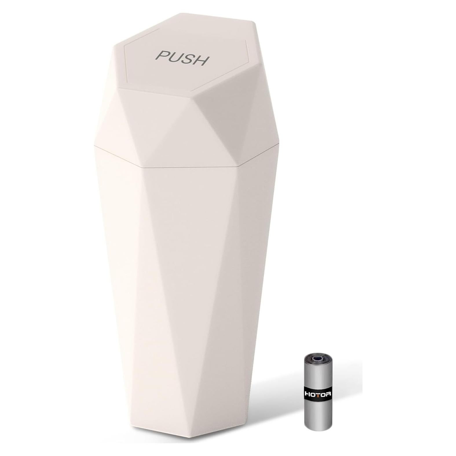 Basurero de Coche HOTOR Beige Compacto 600ml con 15 Bolsas