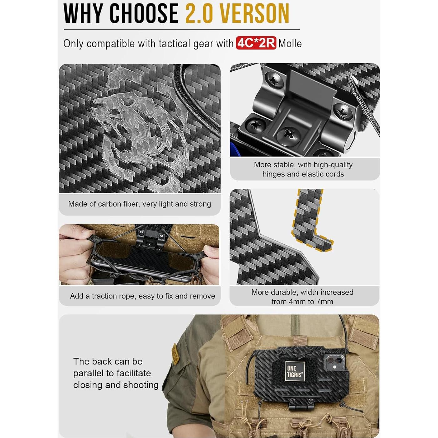 Soporte para Teléfono MOLLE OneTigris 2.0 Ajustable Negro