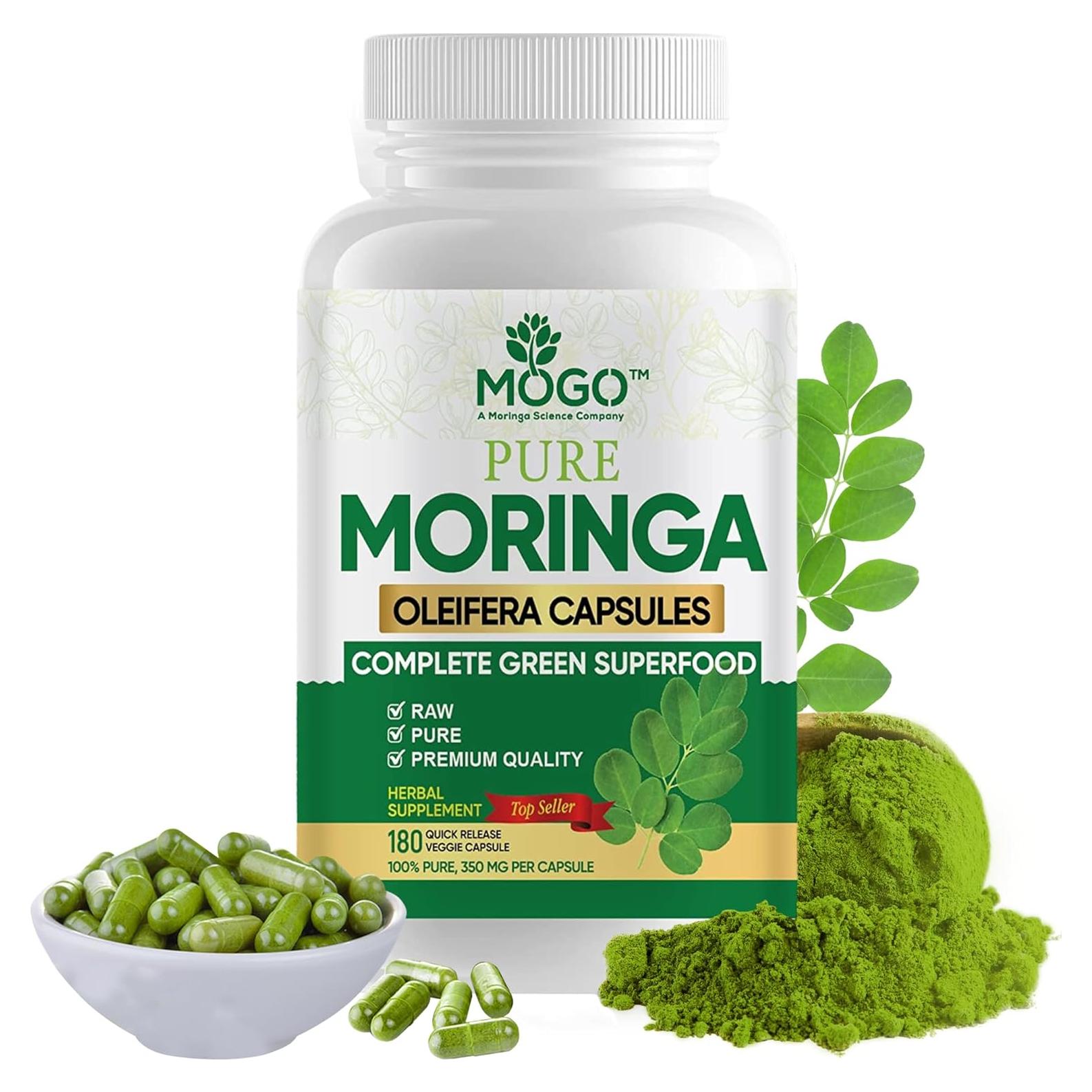 Cápsulas de Moringa MOGO - 180 Ct | Energía y Salud Digestiva