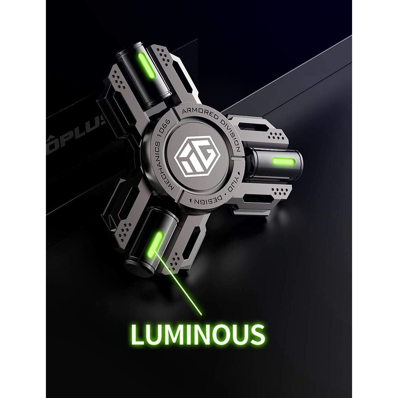 Fidget Spinners, Fidget Spinner Gifts for Adults and Kids, Stress Anxiety ADHD Relief Figets Toy, Metal Finger Hand Spinner Toys with Luminous Light, Spinner Absorb Solar Light Then Release in Dark