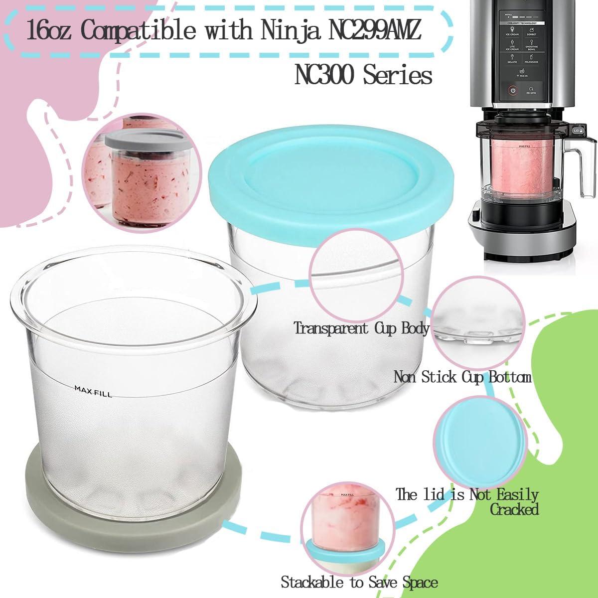 Paquete de 4 Contenedores Ninja 16oz para Helados NC300