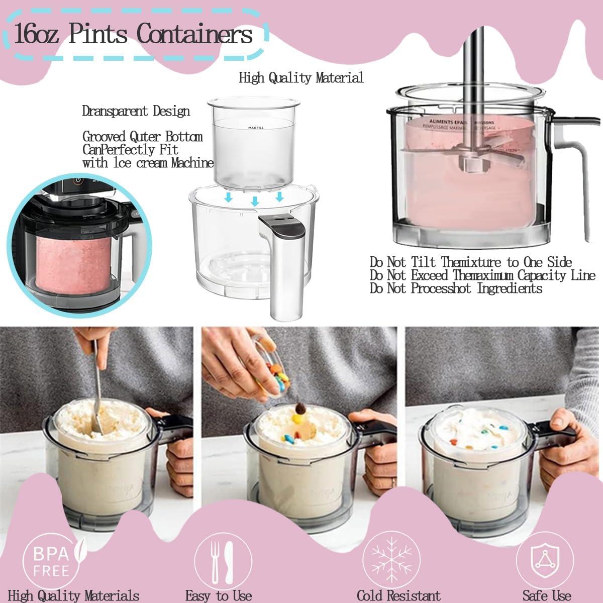Paquete de 4 Contenedores Ninja 16oz para Helados NC300