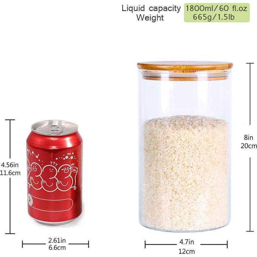 Tarro de Almacenamiento de Vidrio 1800ml Leaves and Trees