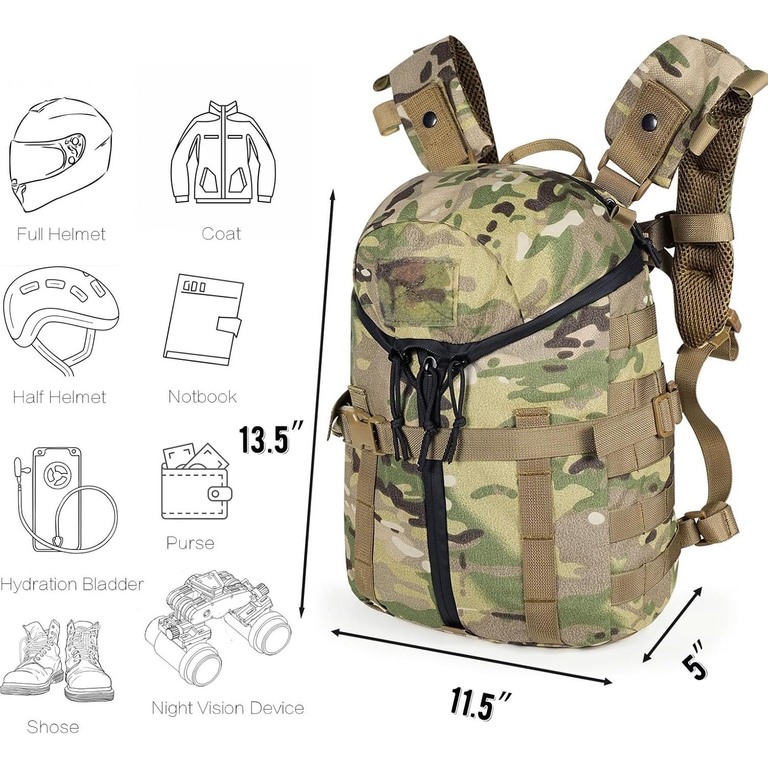 Mochila Táctica Warrior Assault 20L para Casco y Equipo