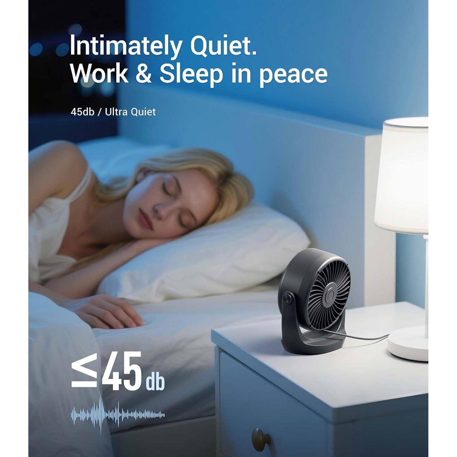 Ventilador de Escritorio USB Diveblues D5001, 5 Velocidades, Silencioso