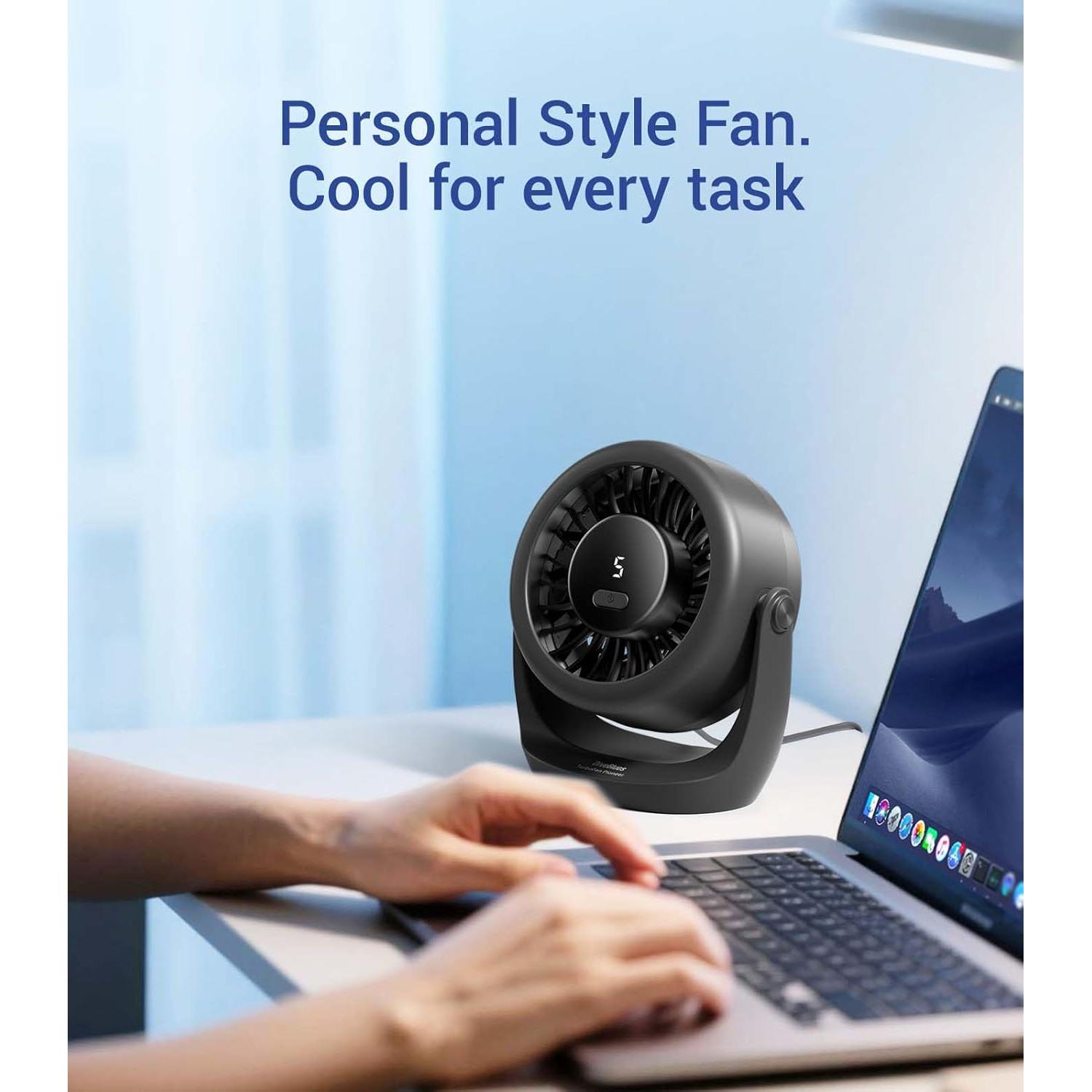 Ventilador de Escritorio USB Diveblues D5001, 5 Velocidades, Silencioso