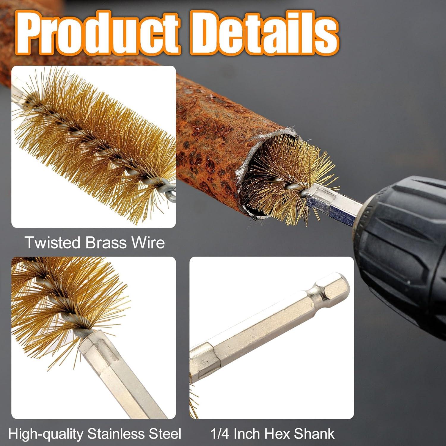 Juego de cepillos de perforación MAXMAN 8 piezas latón 1/4"