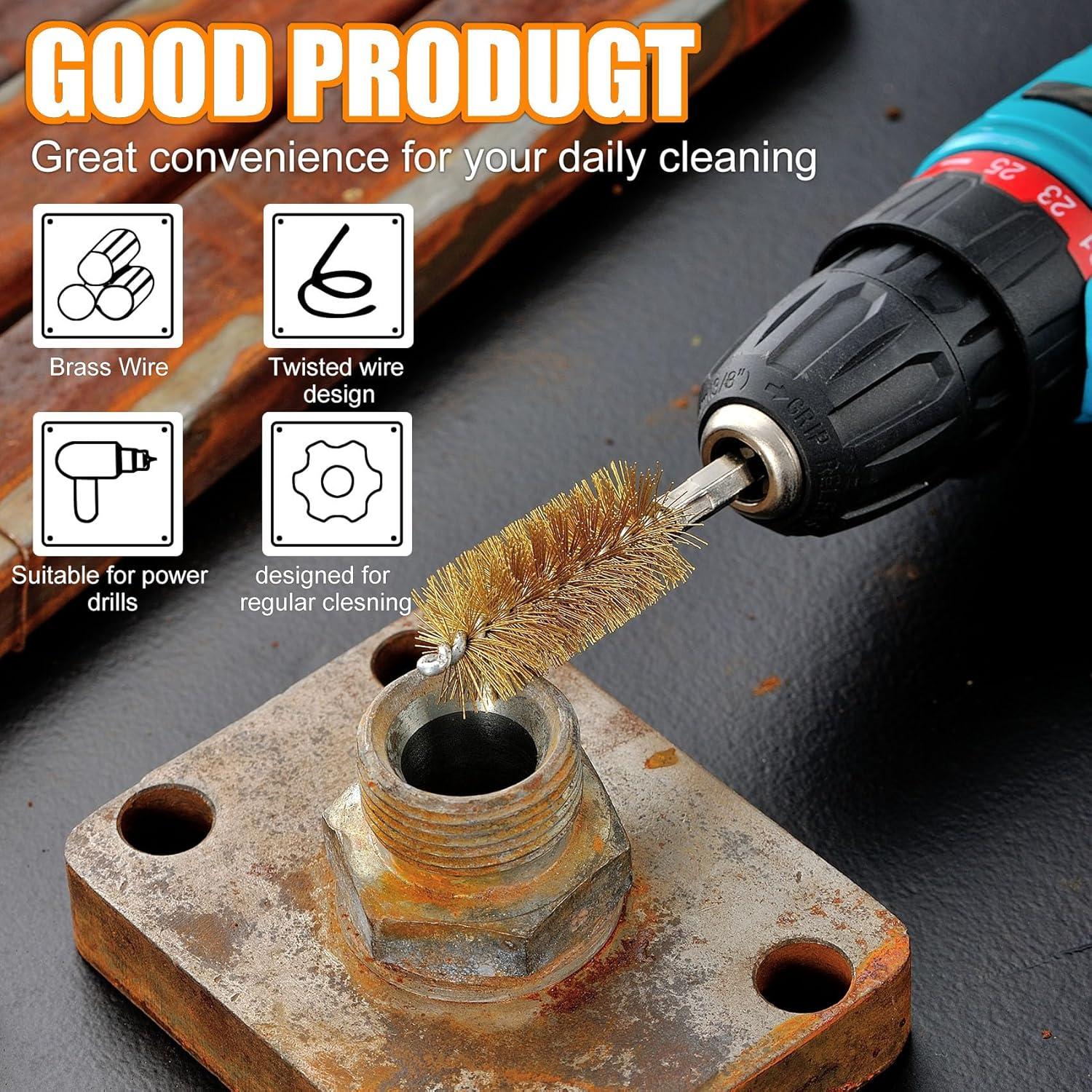 Juego de cepillos de perforación MAXMAN 8 piezas latón 1/4"