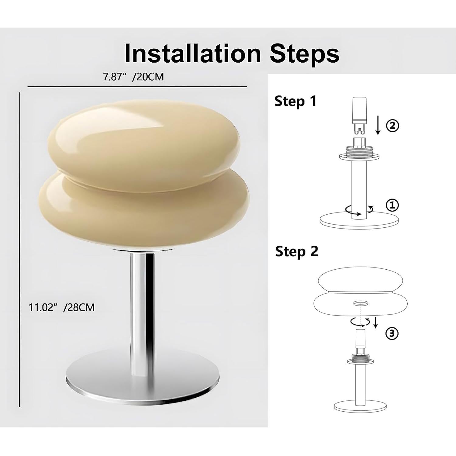 Lámpara de Mesa Glivpny Tartaleta Moderna Naranja 9W