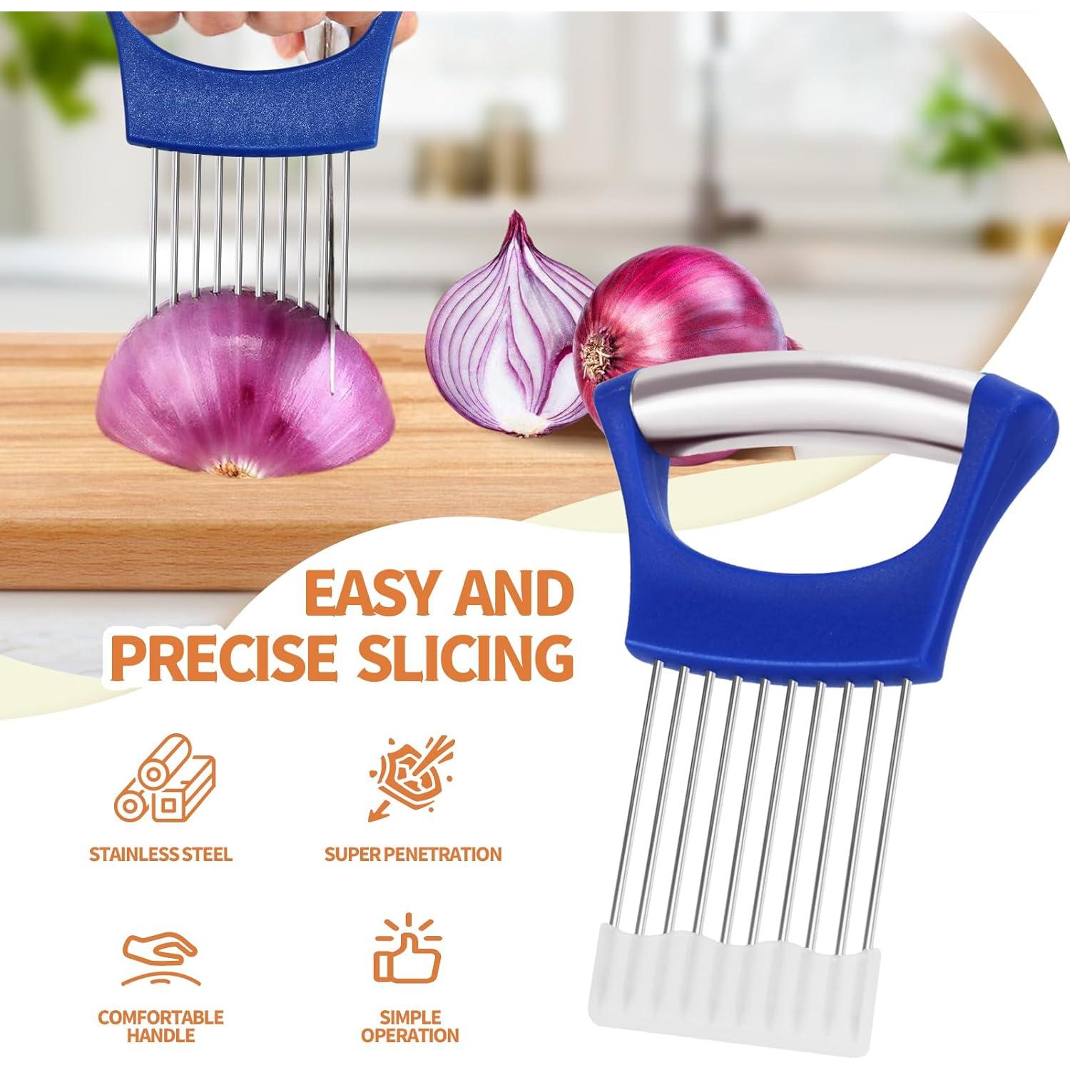 Soporte para Cortar Cebolla Zhcoy Acero Inoxidable 2 Piezas