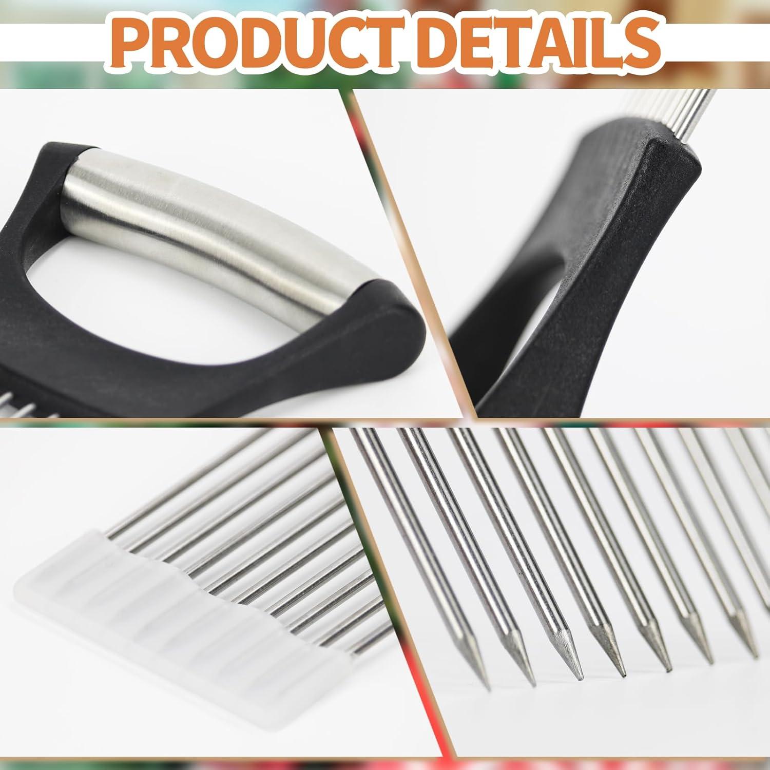 Soporte para Cortar Cebolla Zhcoy Acero Inoxidable 2 Piezas