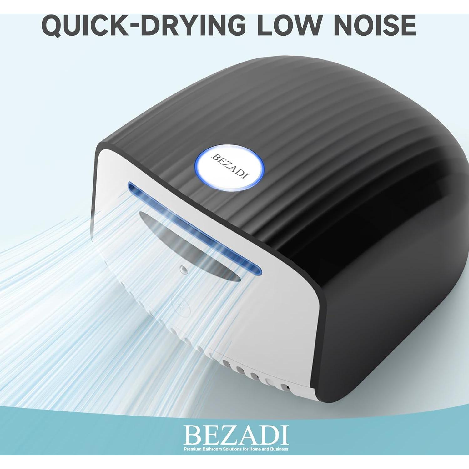 Secador de Manos Automático BEZADI 1200W Negro ABS