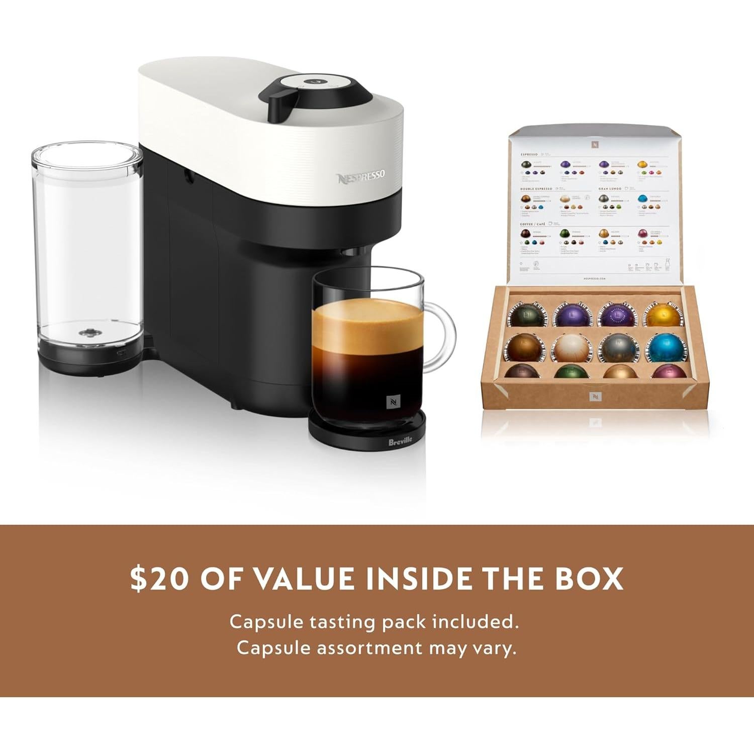 Cafetera Nespresso Vertuo Pop+ Breville Blanco Compacta