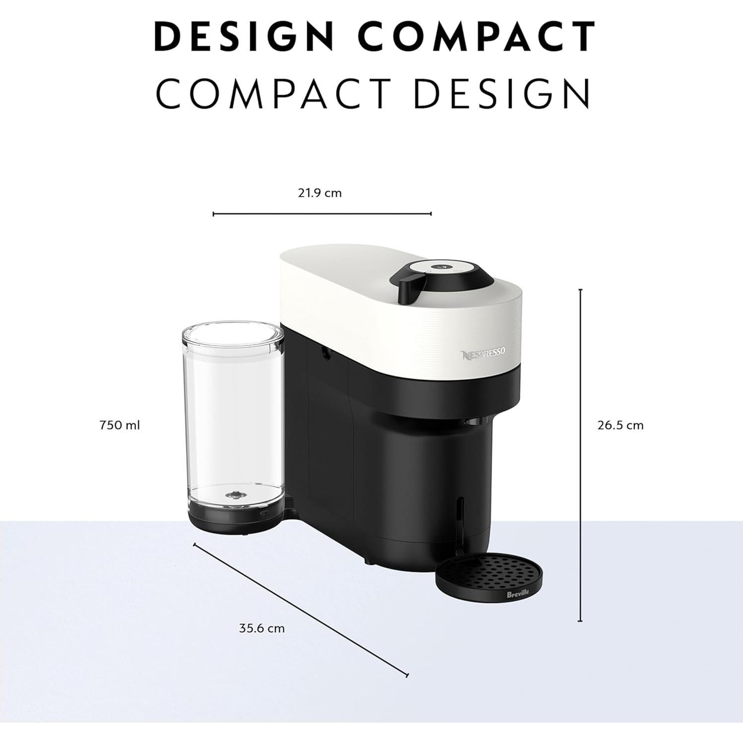 Cafetera Nespresso Vertuo Pop+ Breville Blanco Compacta