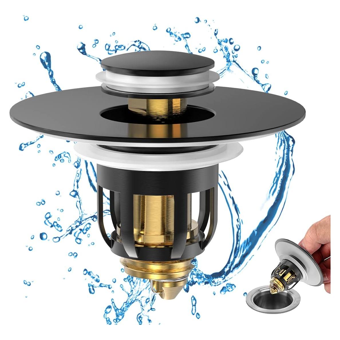 Tapón de Lavabo MUAIOLAUS Universal con Filtro de Cabello