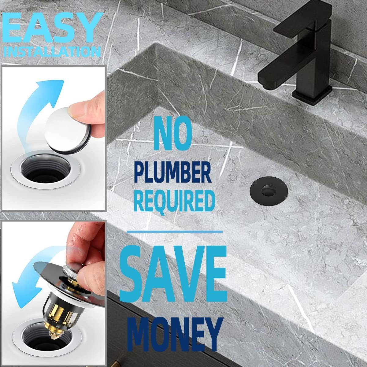 Tapón de Lavabo MUAIOLAUS Universal con Filtro de Cabello