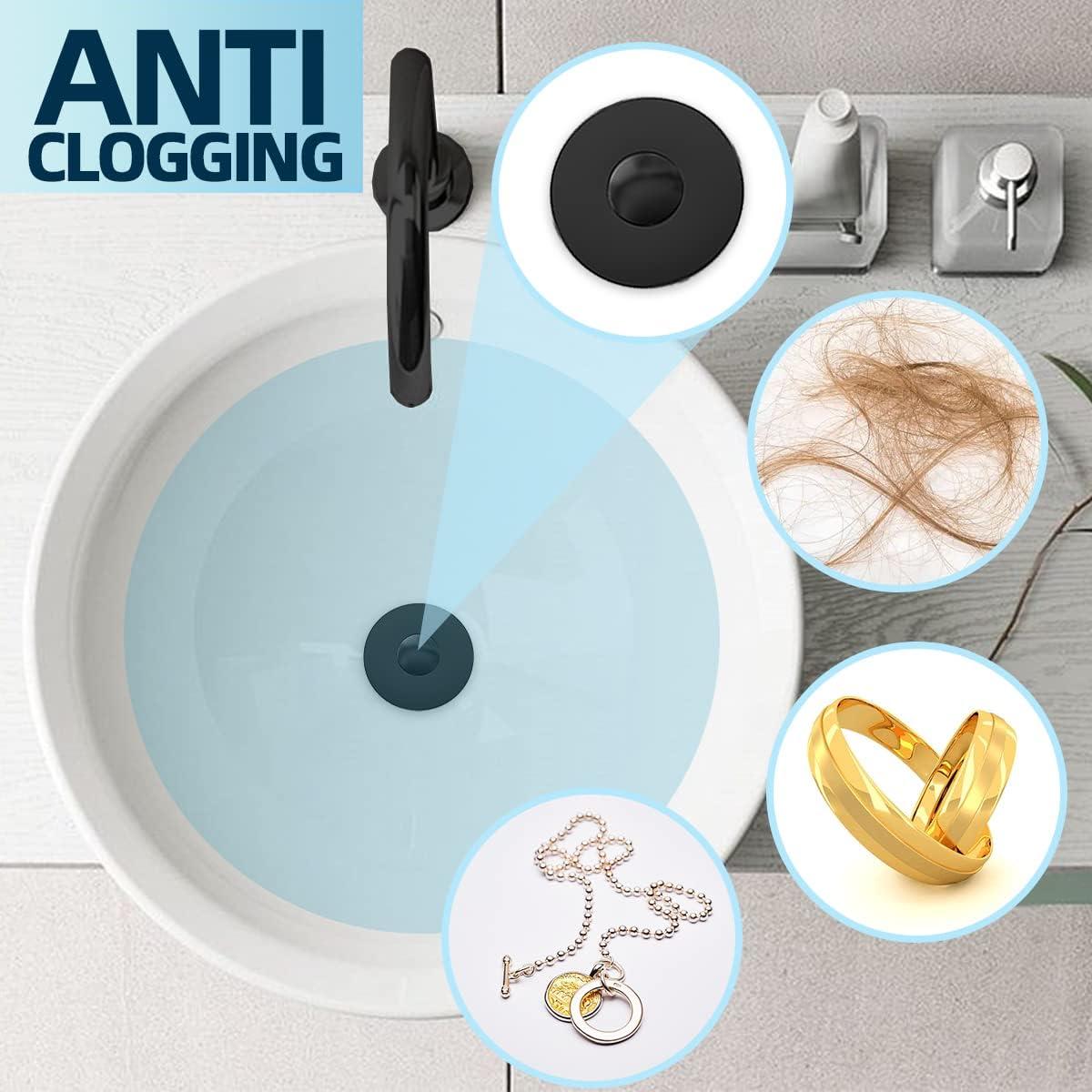 Tapón de Lavabo MUAIOLAUS Universal con Filtro de Cabello