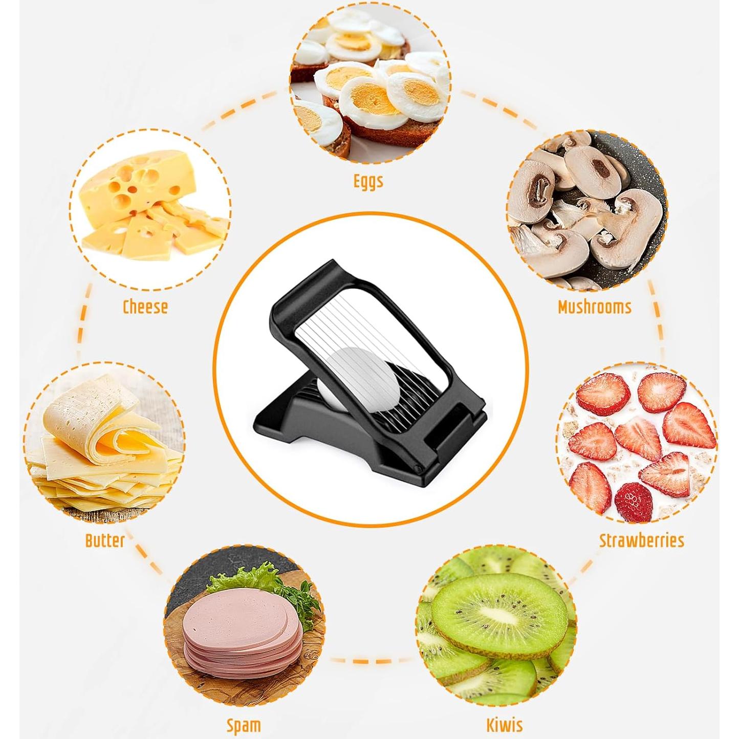 Cortador de Huevos Yuzxaun de Acero Inoxidable Negro