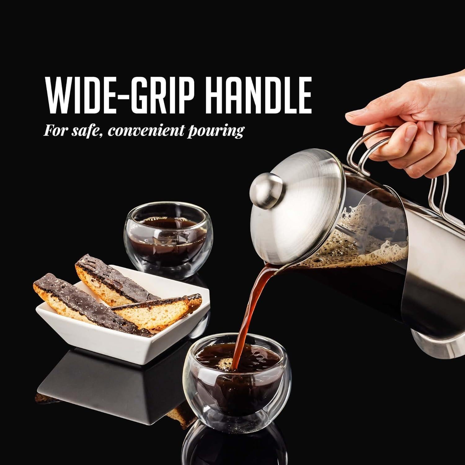 Cafetera Prensa Francesa OVENTE 1 Litro Acero Inoxidable