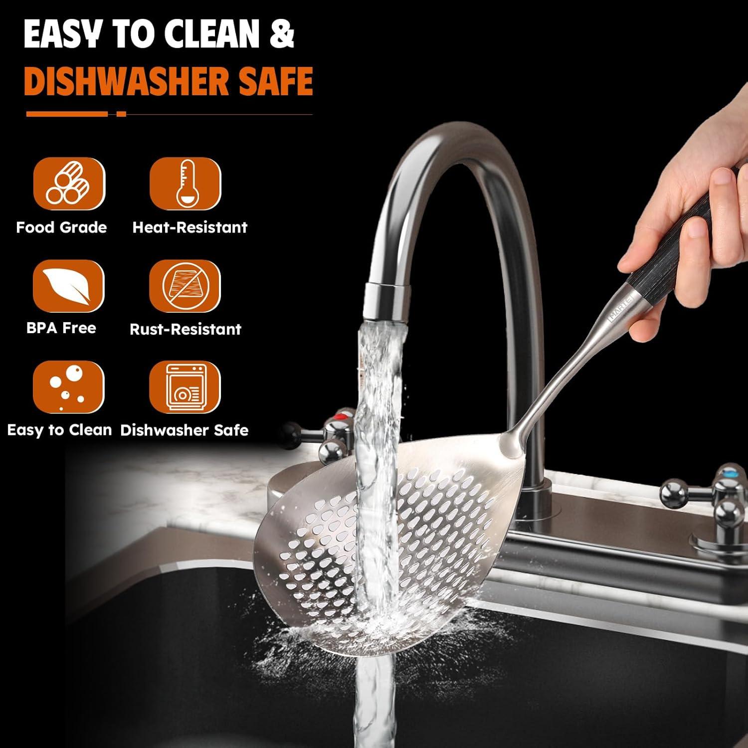 Cucharón Ranurado Marte Set de 2 Acero Inoxidable 304