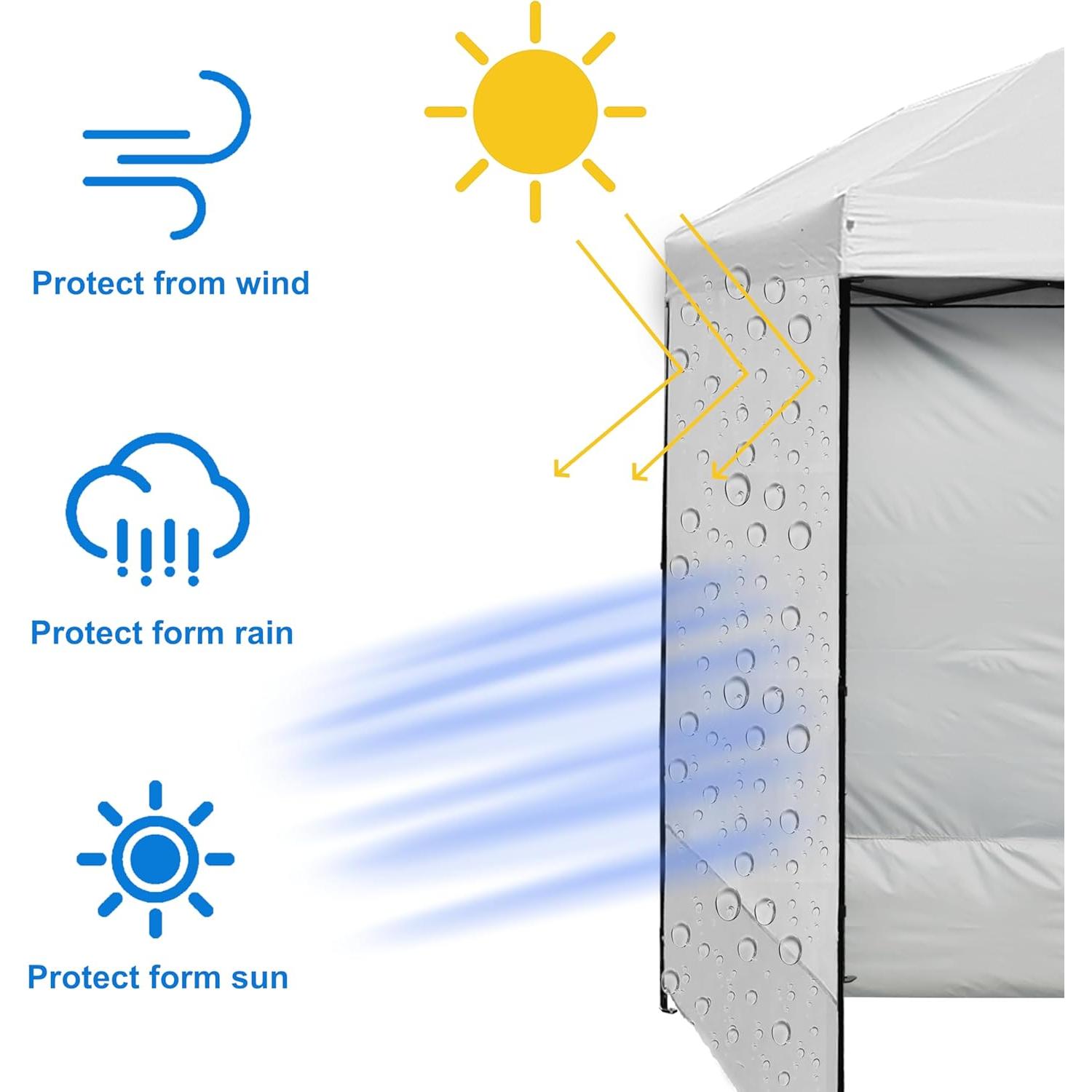 Pared lateral impermeable NINAT 3x3m para toldos