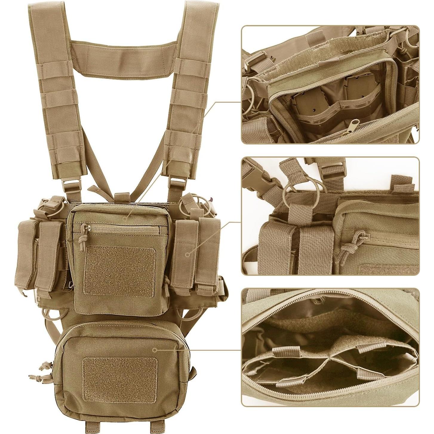 Chaleco Táctico REEBOW GEAR Marrón con Bolsillos