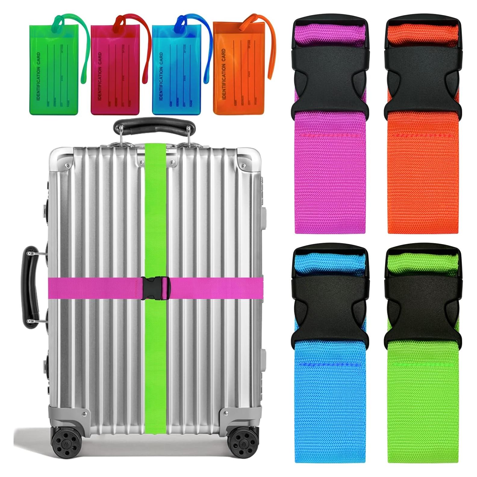 Juego de Correas de Equipaje Leehoom 8 Piezas Ajustables