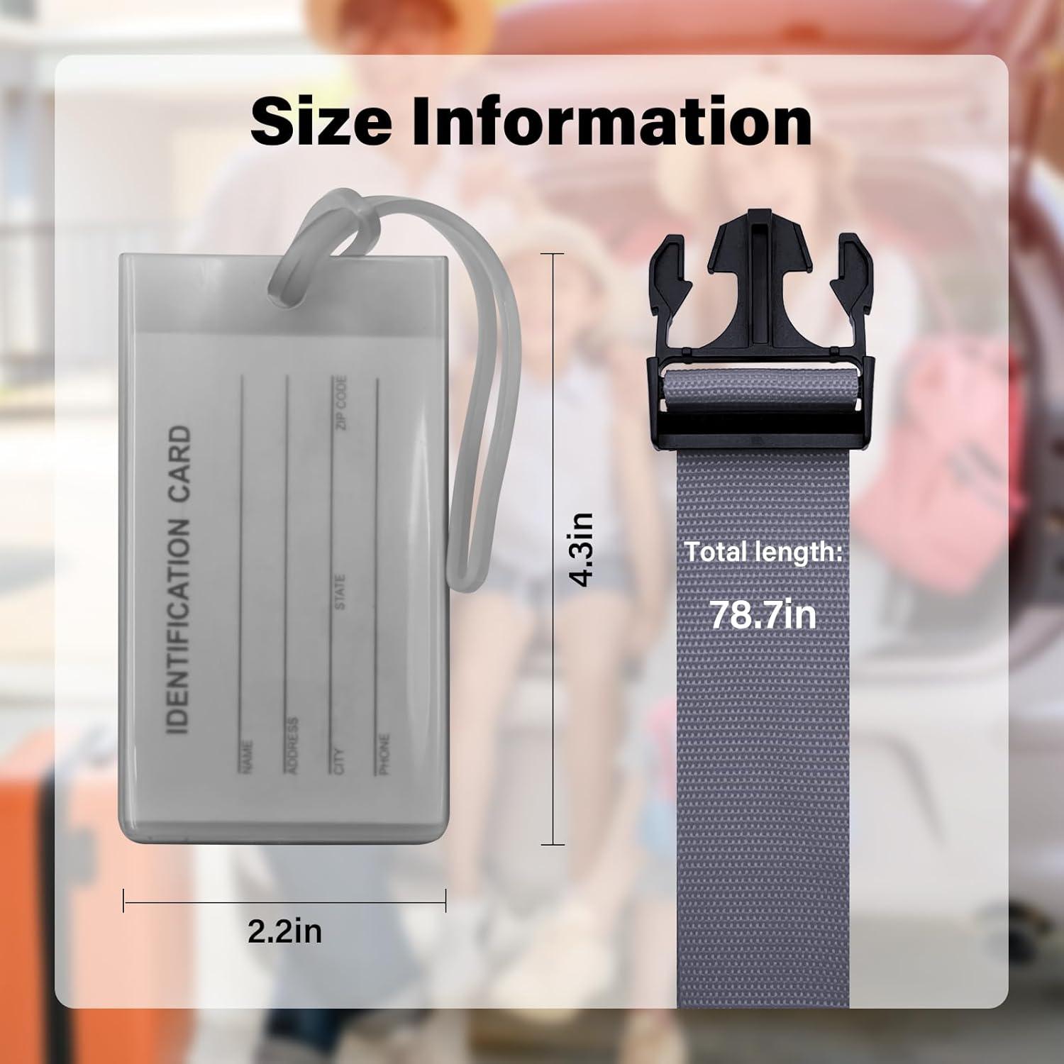 Juego de Correas de Equipaje Leehoom 8 Piezas Ajustables