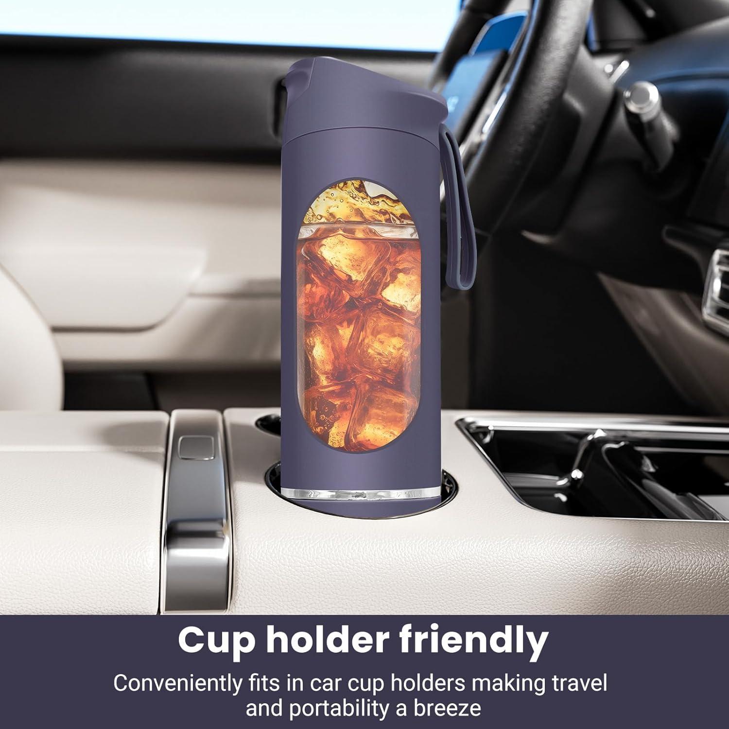 Licuadora Portátil PAKAY 500ml USB, 12 Cuchillas, Púrpura