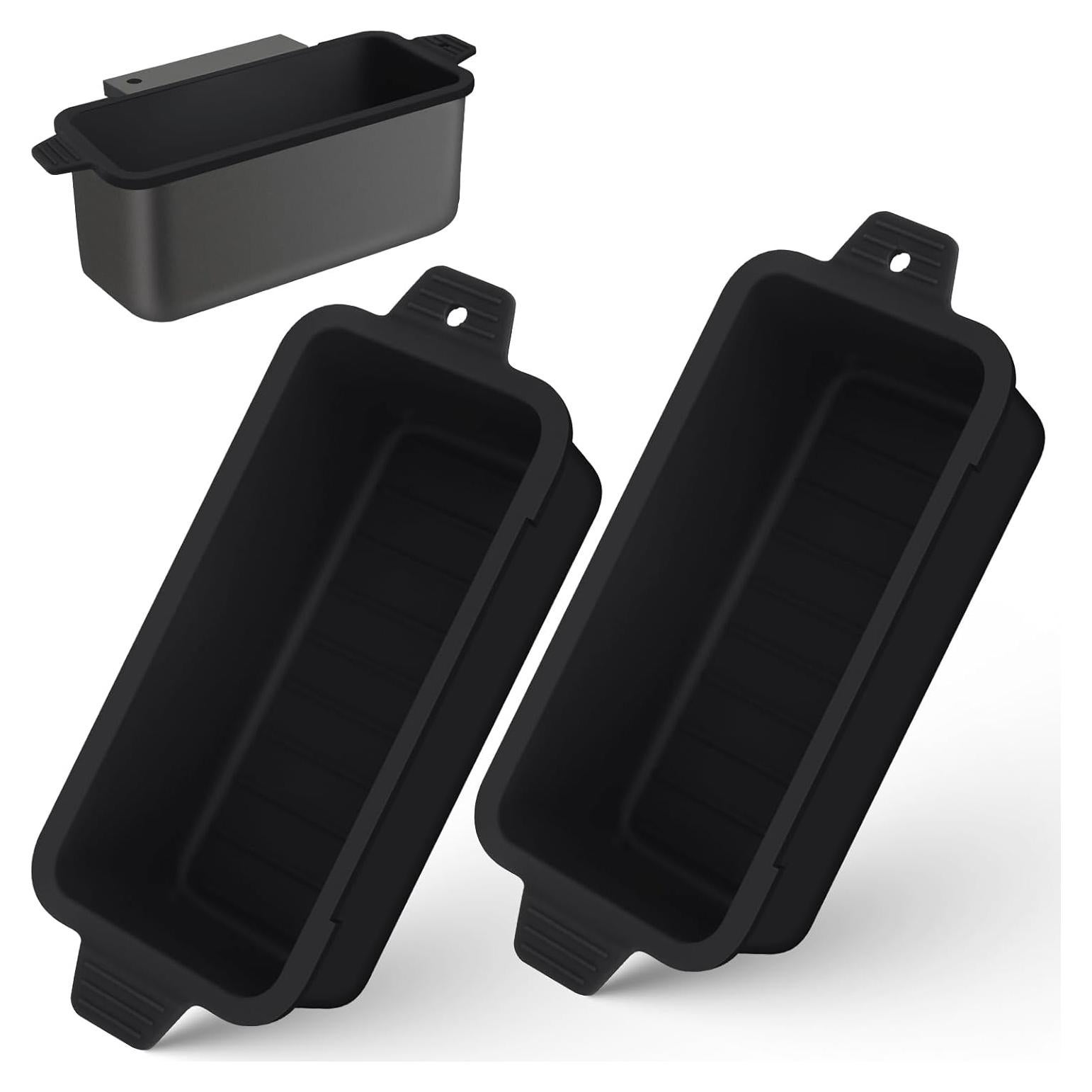 2 PCS Silicone Grease Cup Liners for Blackstone 36 28 22 17 Inch Griddle,Reusable Grease Catcher Cup Liner Grill Grease Tray,Durable Drip Pans Blackstone Griddle Accessories,Black