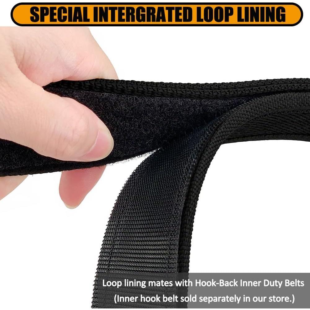 Cinturón Táctico KRYDEX 3.81 cm Negro Multifuncional