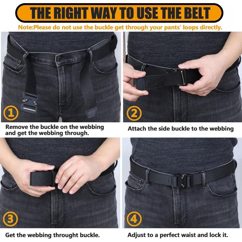 Cinturón Táctico KRYDEX 3.81 cm Negro Multifuncional