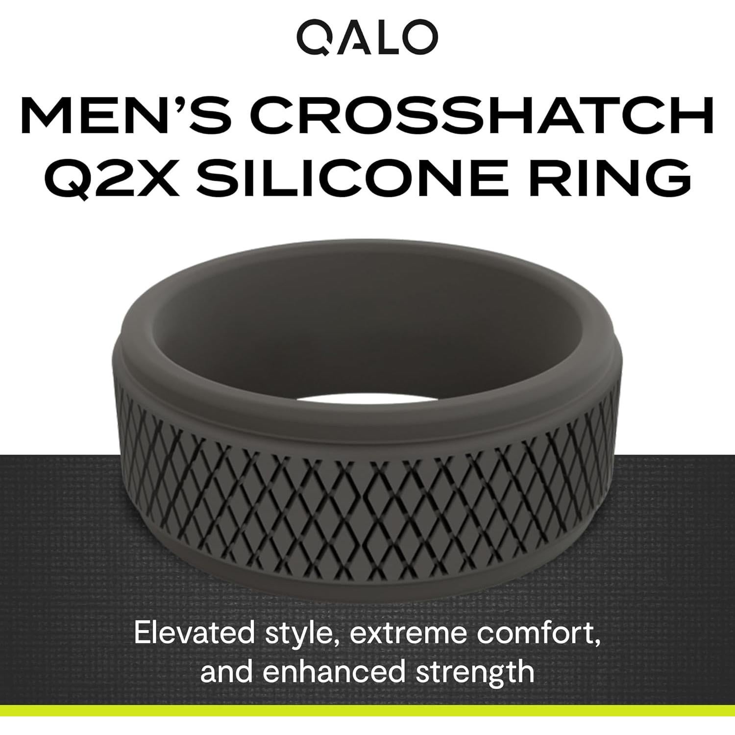 Anillo de Silicona QALO Crosshatch para Hombres - Gris 8