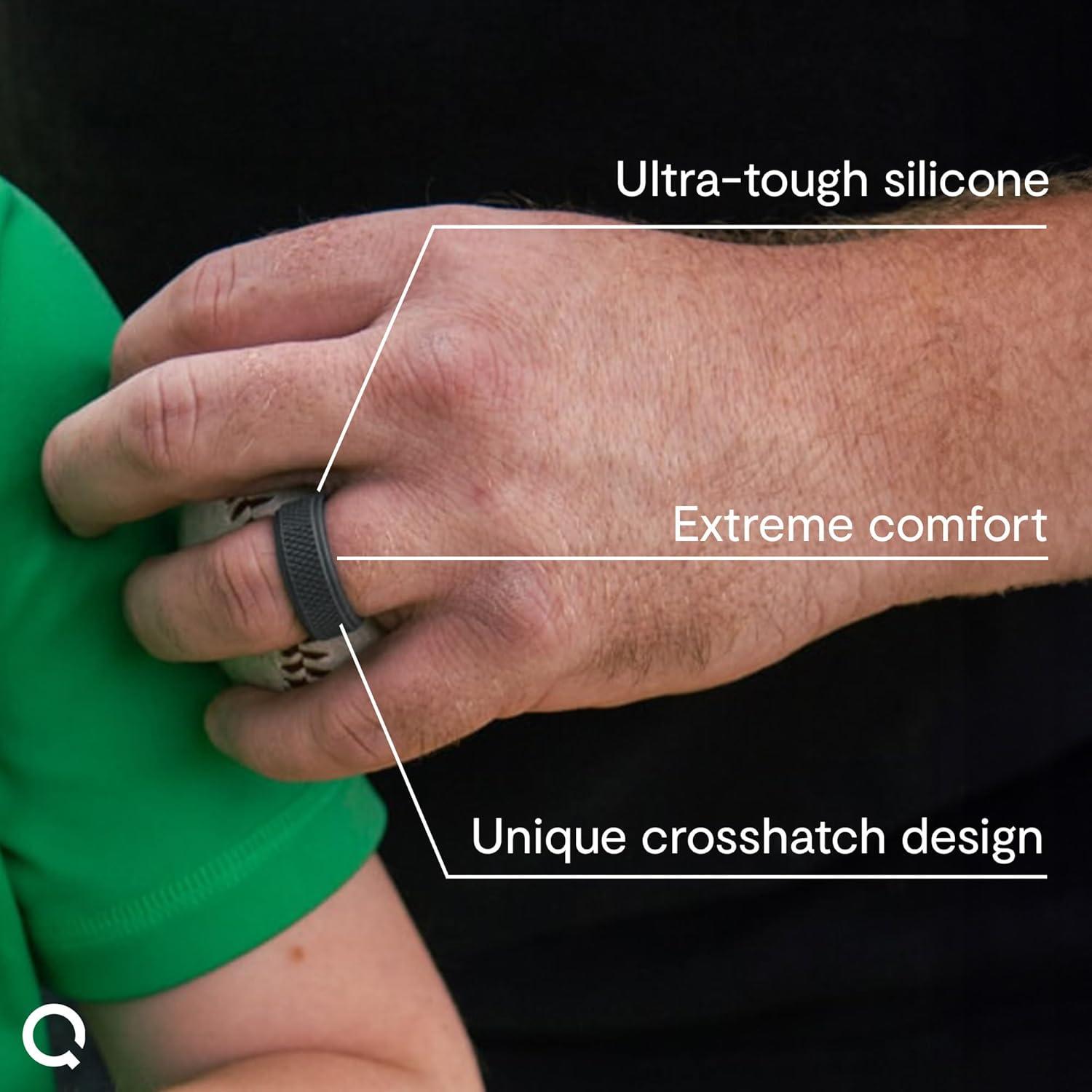 Anillo de Silicona QALO Crosshatch para Hombres - Gris 8