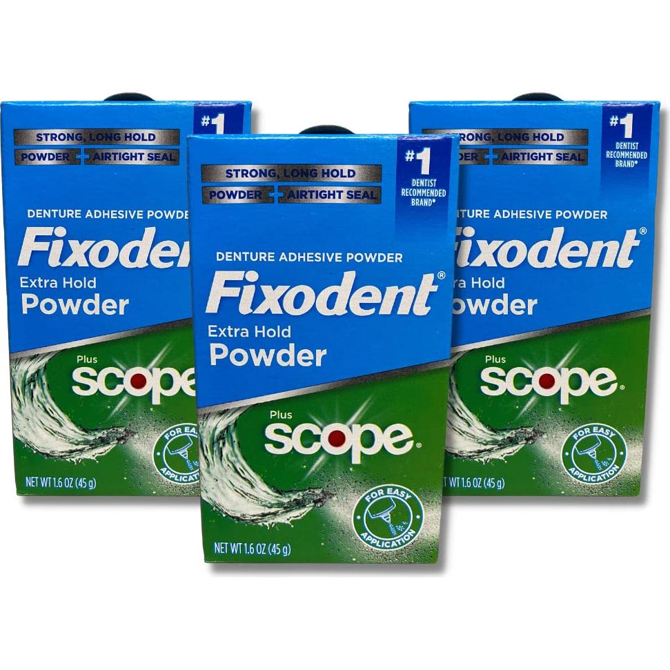 Adhesivo para Dentaduras Fixodent Extra Hold 3x45g