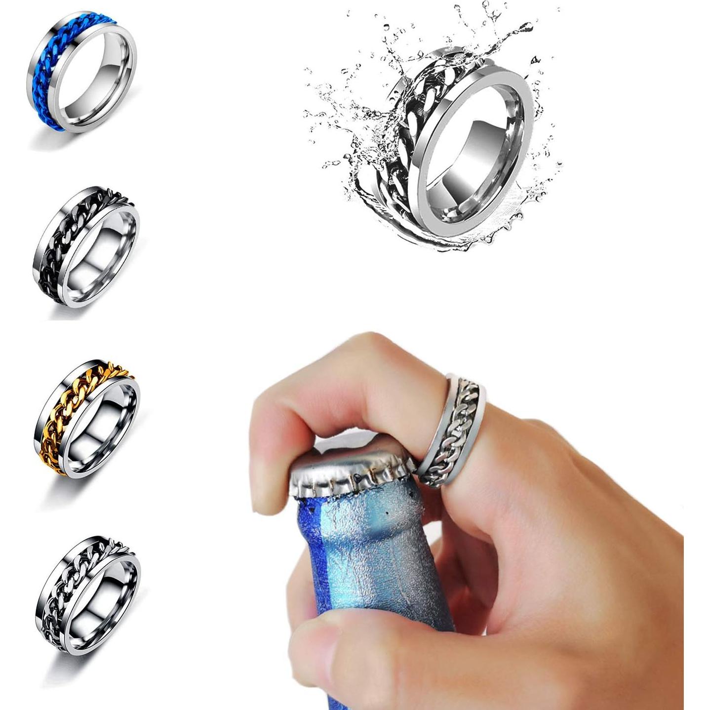 Anillo Giratorio Juztec Plata Tamaño 7 Abrebotellas