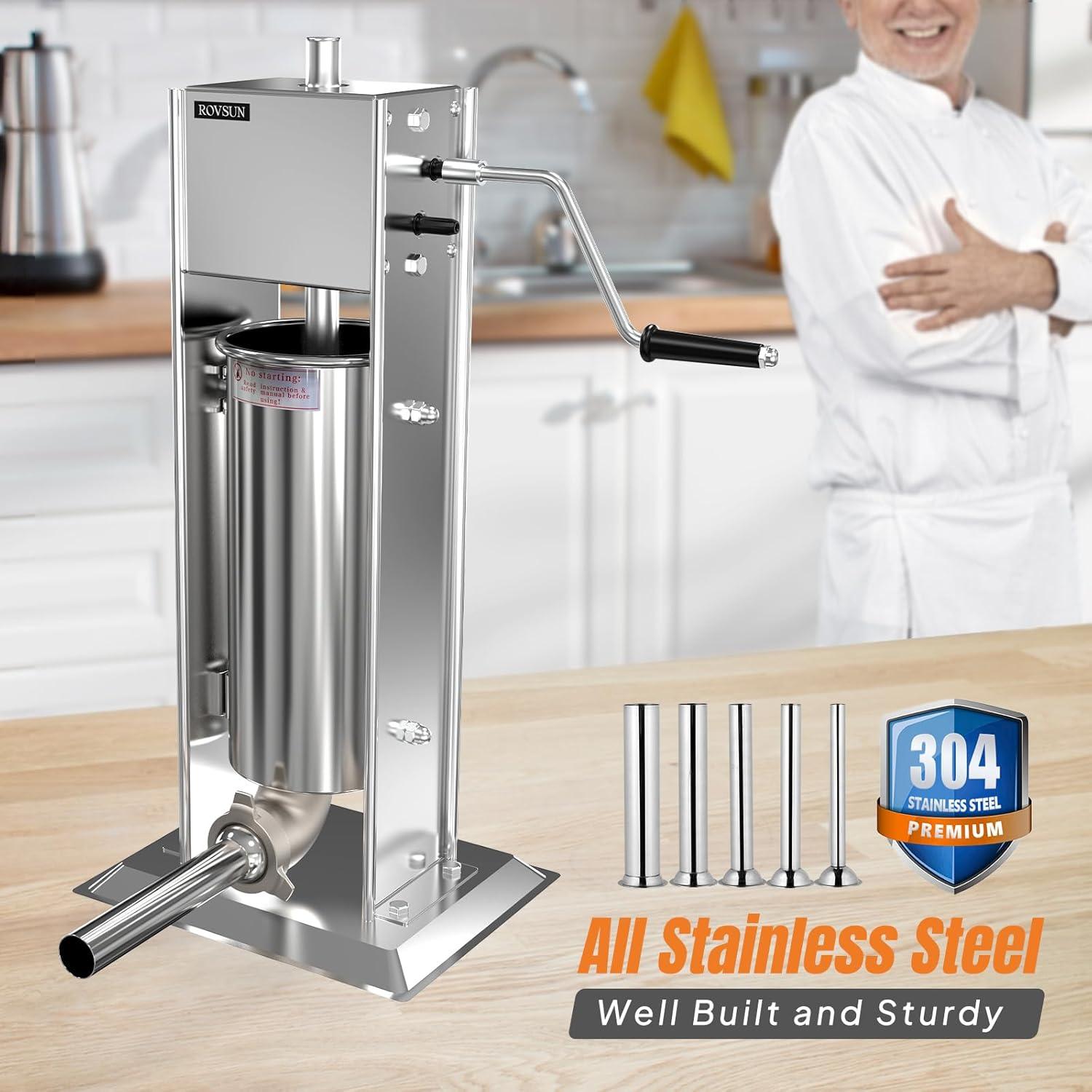 Embutidora Manual ROVSUN 5L Acero Inoxidable 2 Velocidades