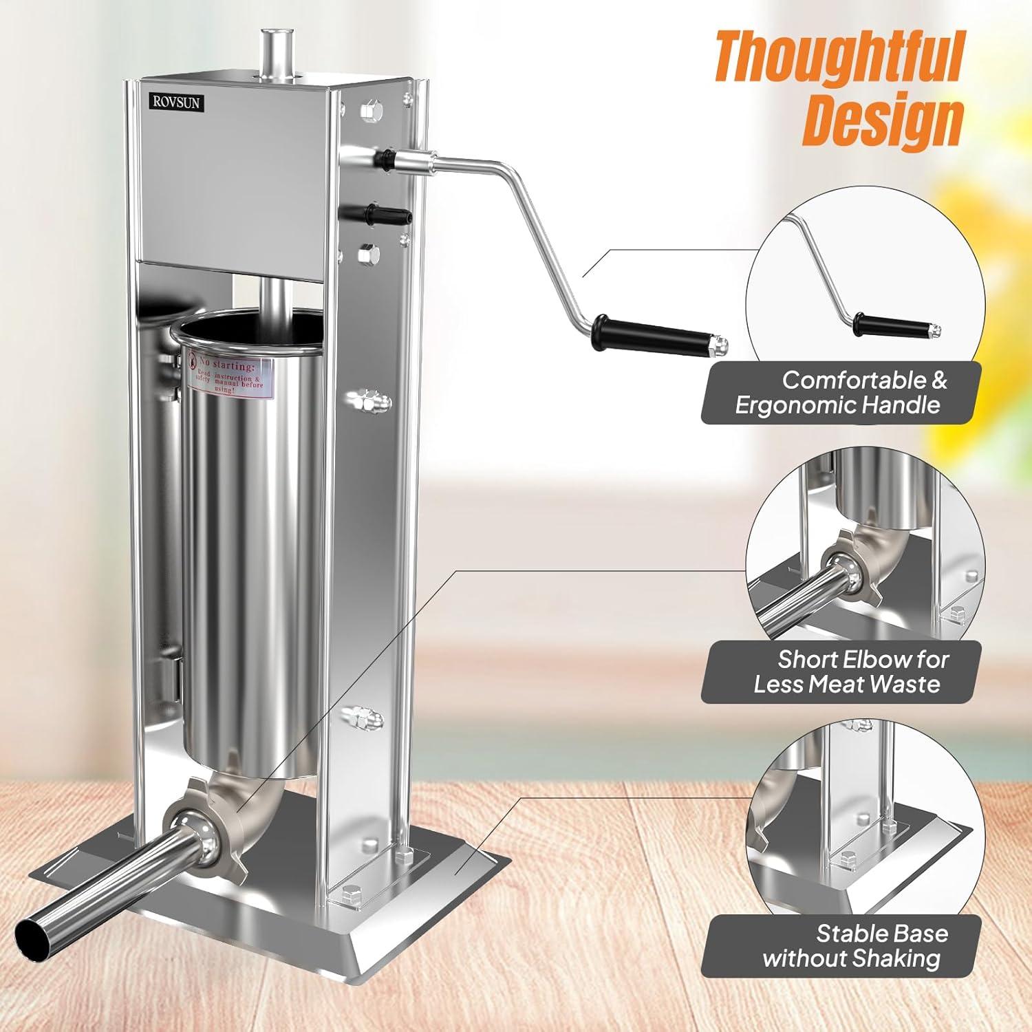 Embutidora Manual ROVSUN 5L Acero Inoxidable 2 Velocidades