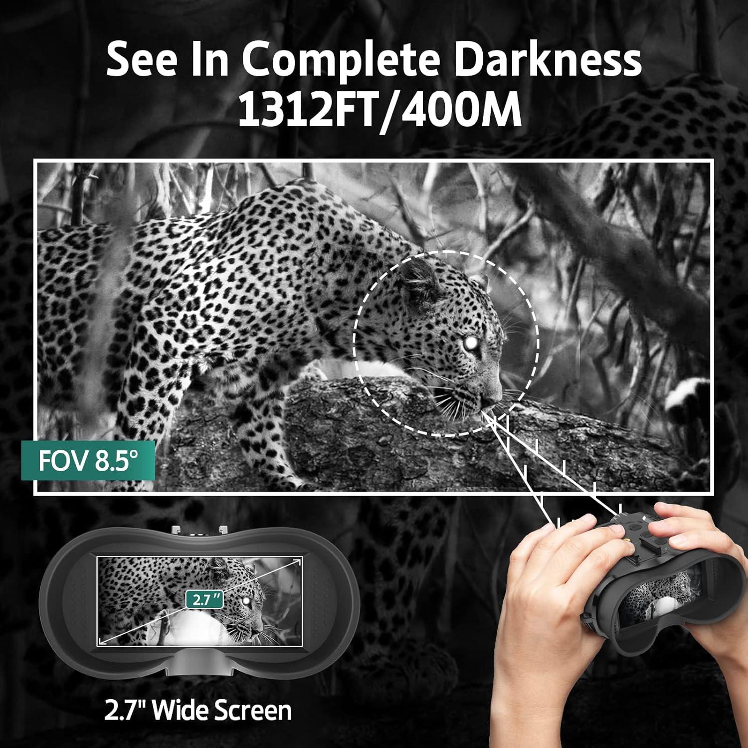 Gafas de Visión Nocturna ArzzuNiu NV8160 400m Manos Libres