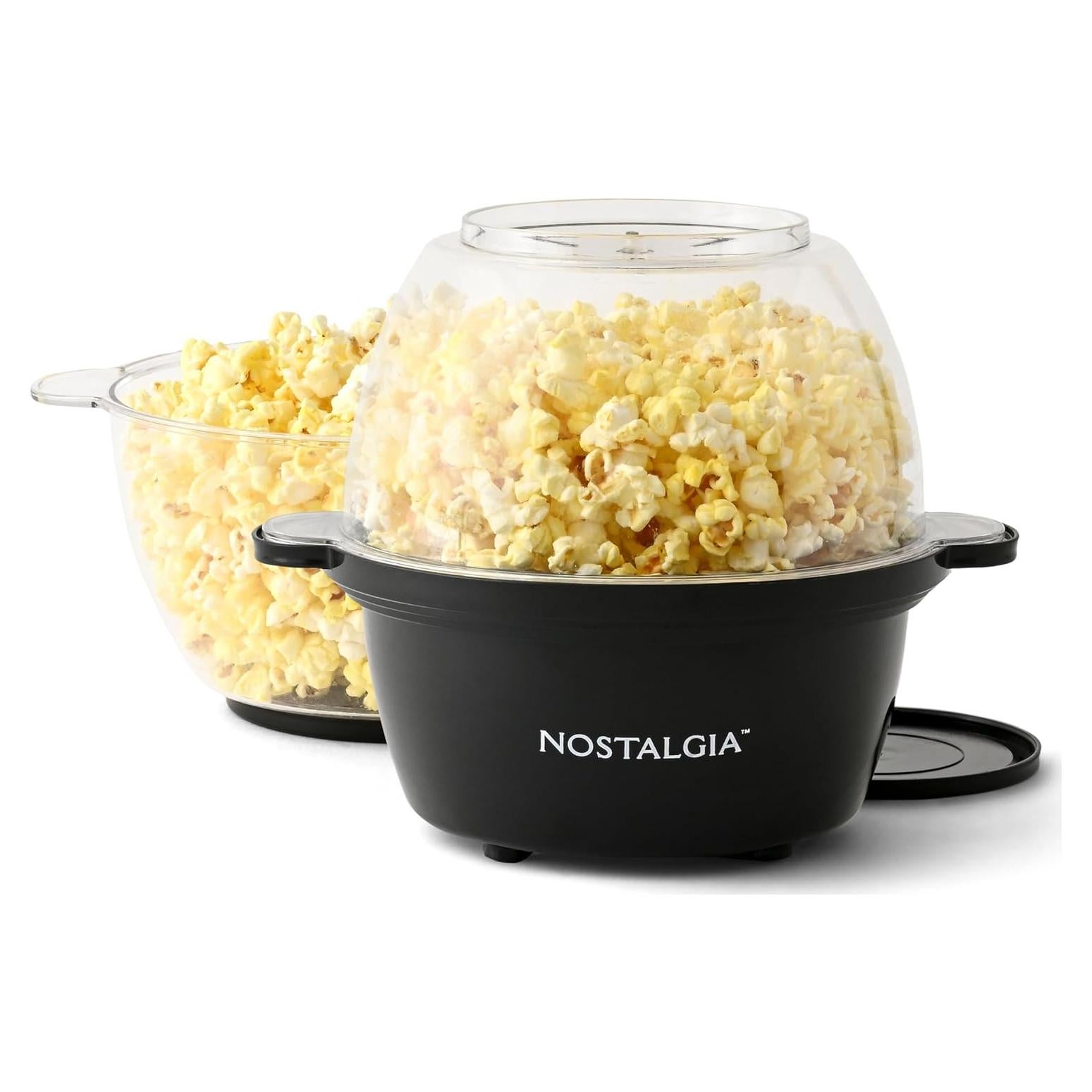 Máquina de Palomitas Nostalgia 8 Tazas Antiadherente Negra