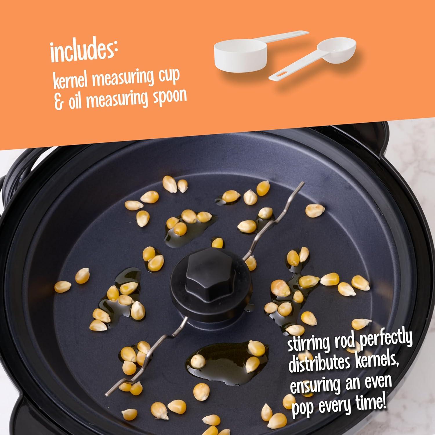 Máquina de Palomitas Nostalgia 8 Tazas Antiadherente Negra