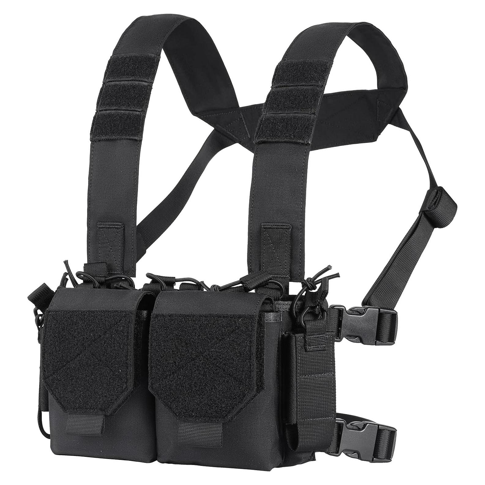 Chaleco Táctico VISMIX Ajustable Molle 5 Bolsillos Negro