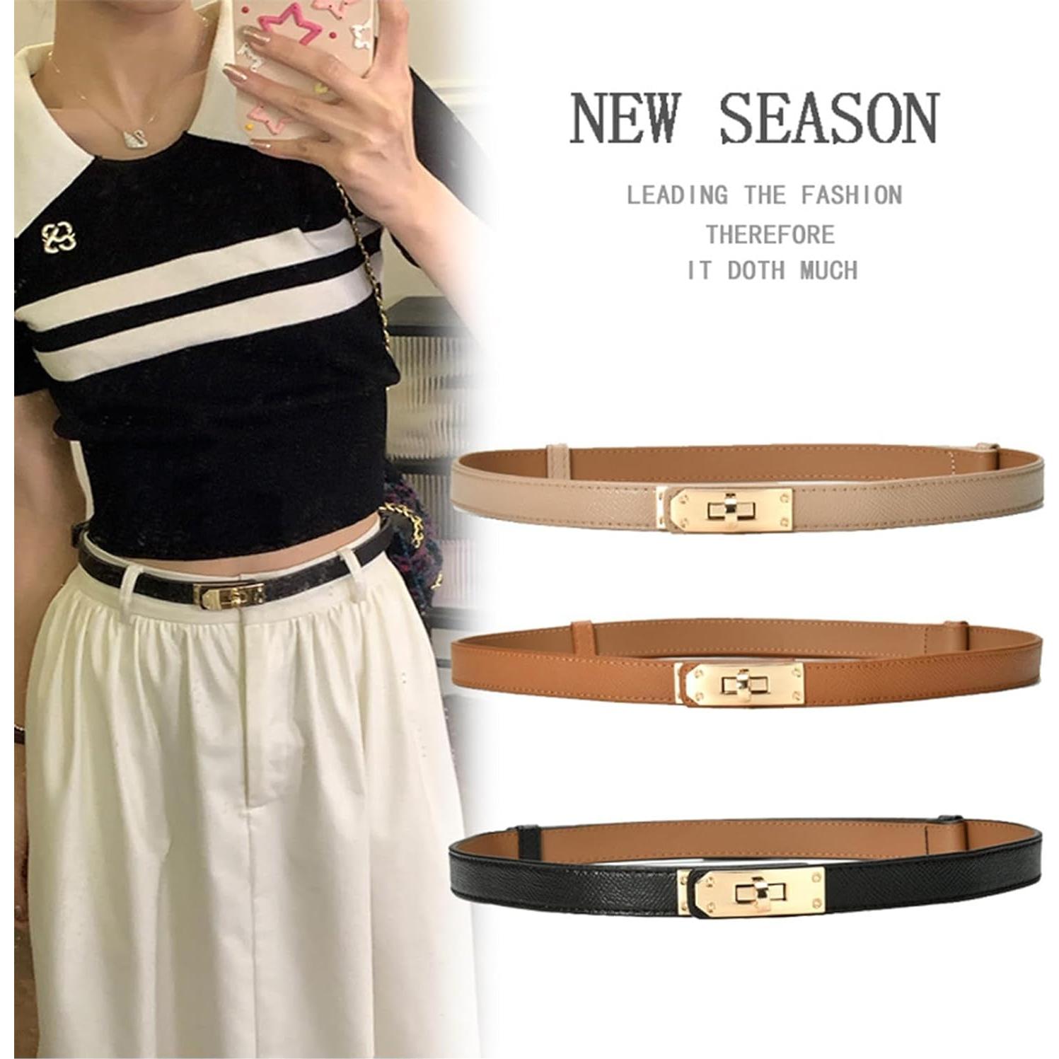 Cinturón delgado ajustable FENLDY para mujer 97 cm azul