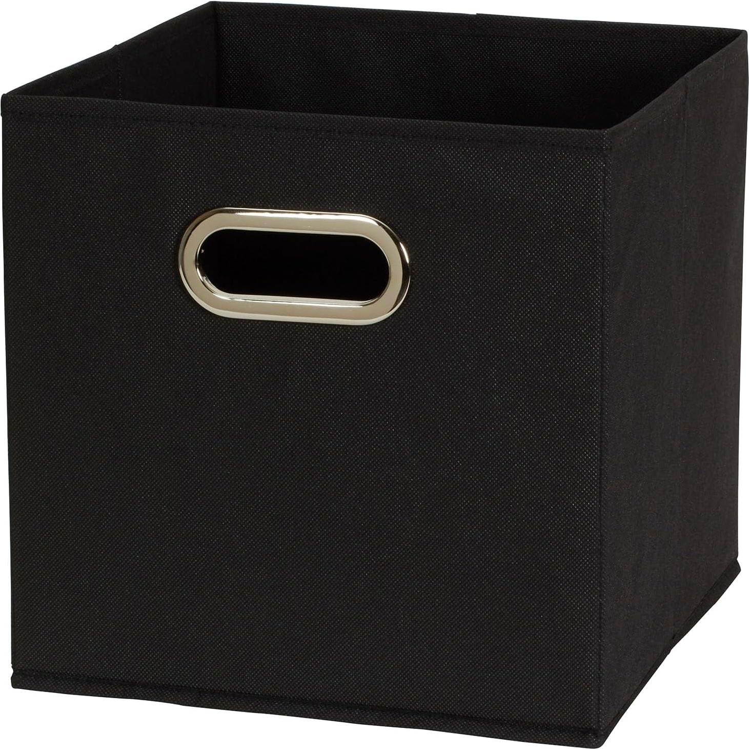 Cajas de Almacenamiento de Tela Esenciales para el Hogar - 6 Unidades Negras 28x28x28 cm