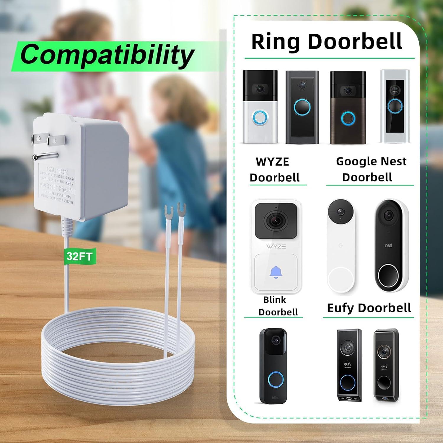 Transformador de Timbre 24V XZGM para Ring y Google Nest