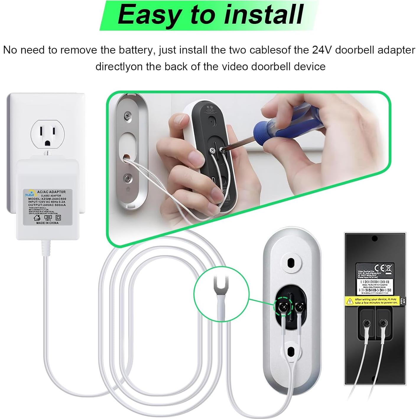 Transformador de Timbre 24V XZGM para Ring y Google Nest